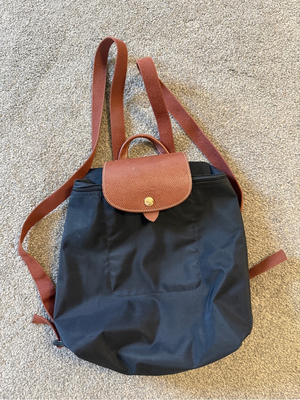 Longchamp Le Pliage Nylon Canvas Black Backpack
